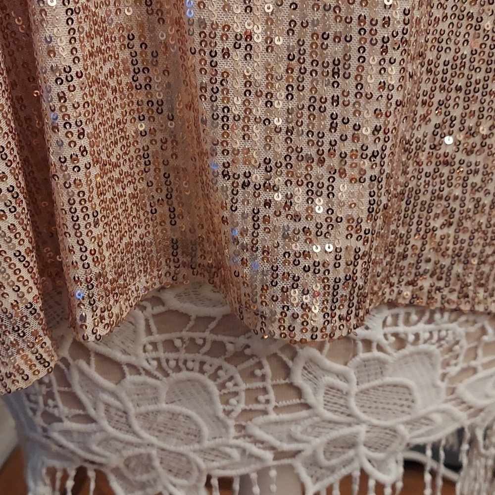 TORRID Gold Sequin Off-the-Shoulder Short Sleeve Top NEW 12 - Picture 5 of 13